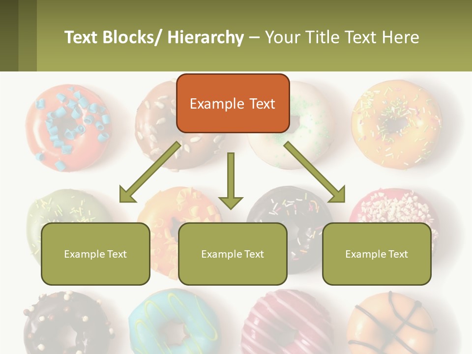A Bunch Of Different Types Of Donuts On A White Surface PowerPoint Template