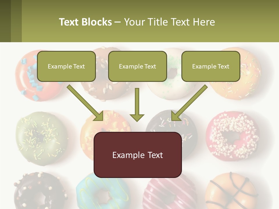 A Bunch Of Different Types Of Donuts On A White Surface PowerPoint Template