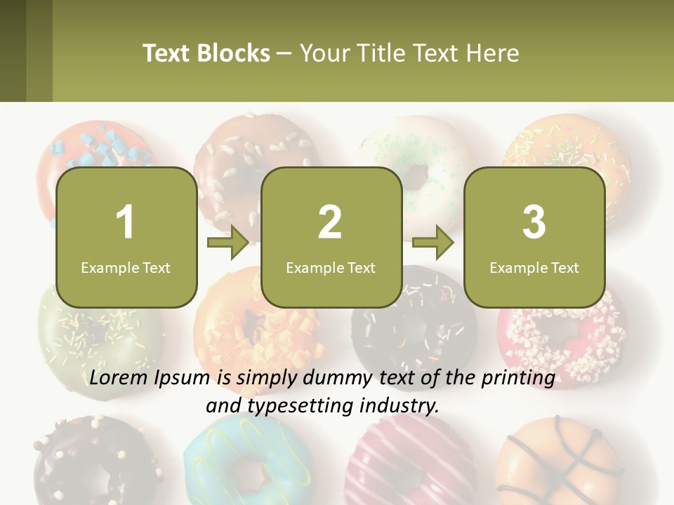 A Bunch Of Different Types Of Donuts On A White Surface PowerPoint Template