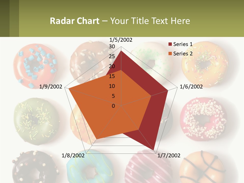 A Bunch Of Different Types Of Donuts On A White Surface PowerPoint Template