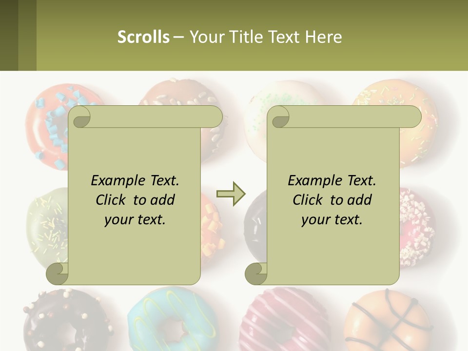 A Bunch Of Different Types Of Donuts On A White Surface PowerPoint Template