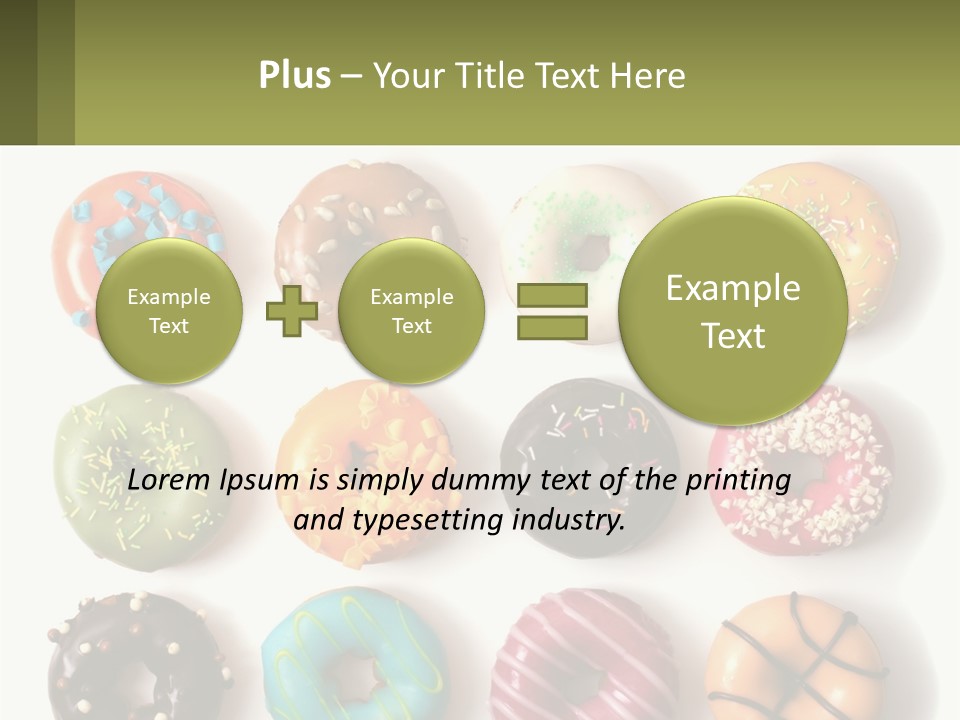 A Bunch Of Different Types Of Donuts On A White Surface PowerPoint Template
