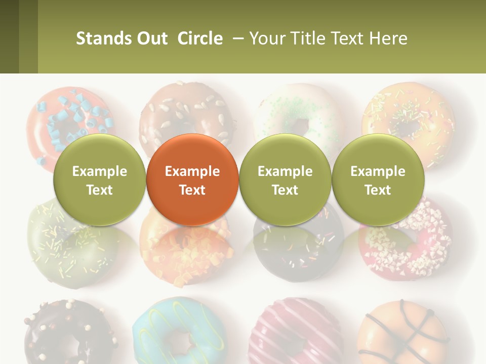 A Bunch Of Different Types Of Donuts On A White Surface PowerPoint Template