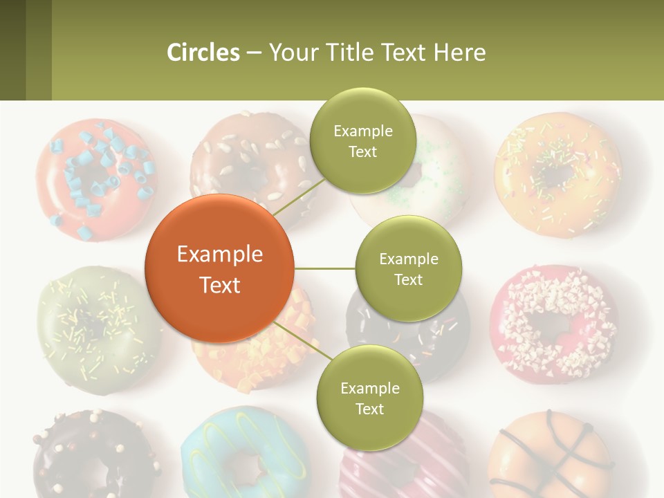 A Bunch Of Different Types Of Donuts On A White Surface PowerPoint Template