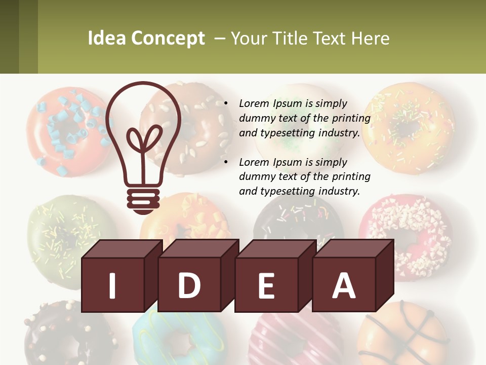 A Bunch Of Different Types Of Donuts On A White Surface PowerPoint Template