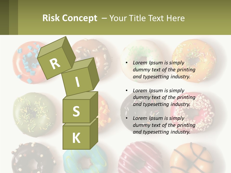 A Bunch Of Different Types Of Donuts On A White Surface PowerPoint Template
