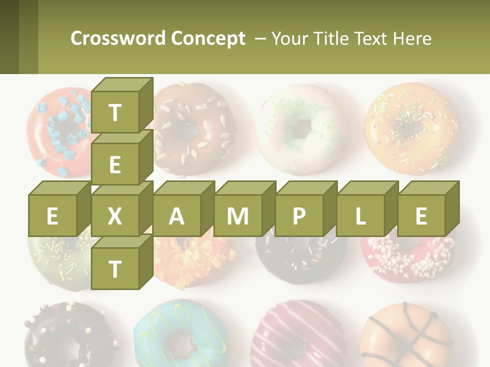 A Bunch Of Different Types Of Donuts On A White Surface PowerPoint Template