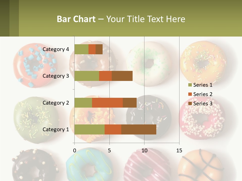 A Bunch Of Different Types Of Donuts On A White Surface PowerPoint Template