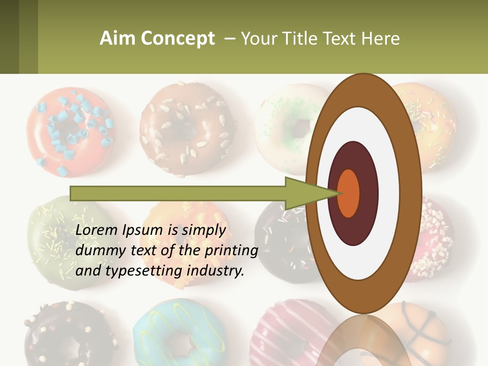 A Bunch Of Different Types Of Donuts On A White Surface PowerPoint Template