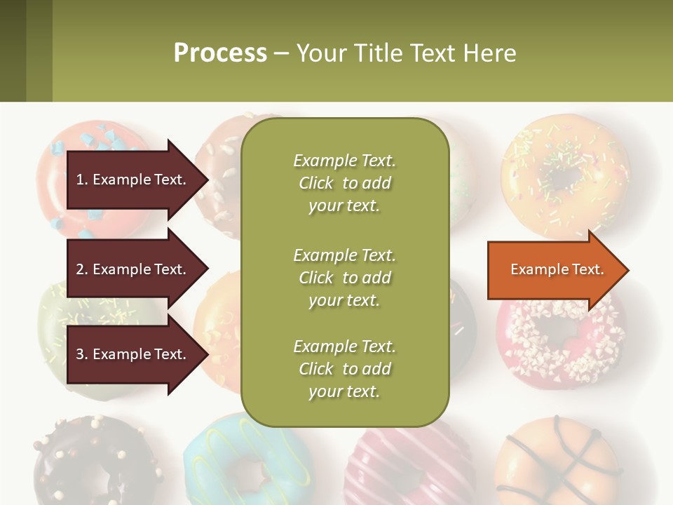 A Bunch Of Different Types Of Donuts On A White Surface PowerPoint Template