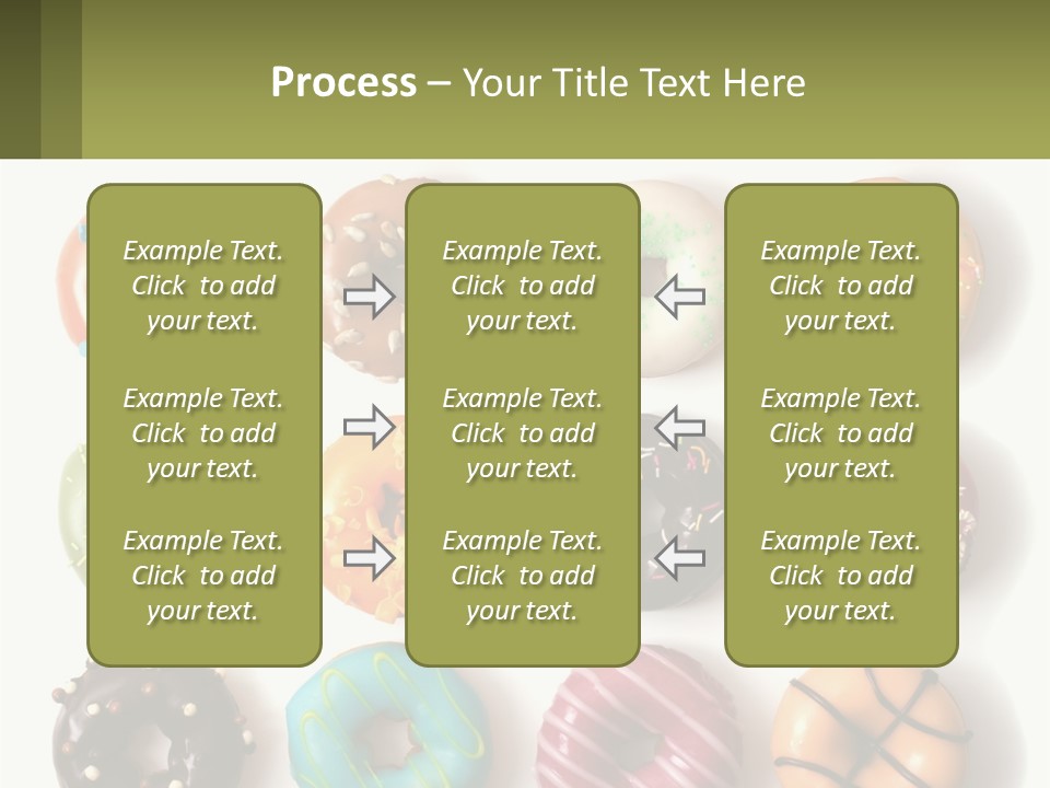 A Bunch Of Different Types Of Donuts On A White Surface PowerPoint Template