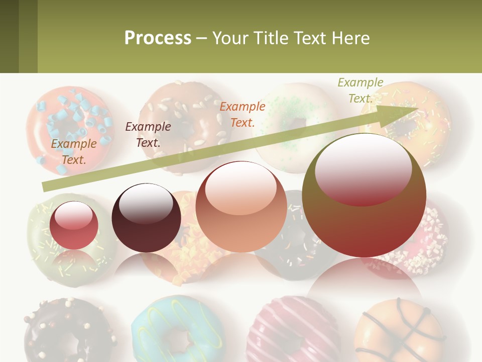 A Bunch Of Different Types Of Donuts On A White Surface PowerPoint Template