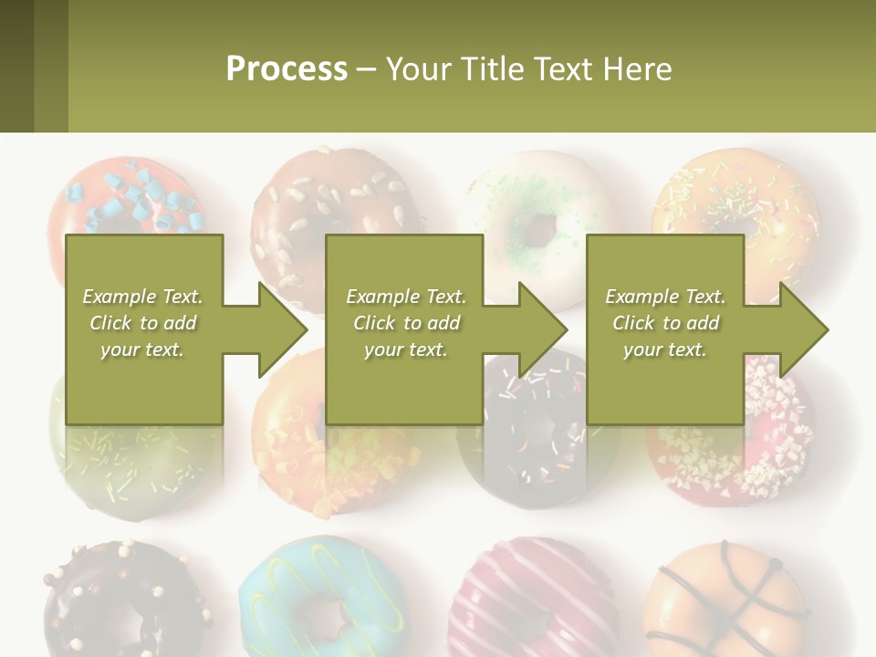 A Bunch Of Different Types Of Donuts On A White Surface PowerPoint Template