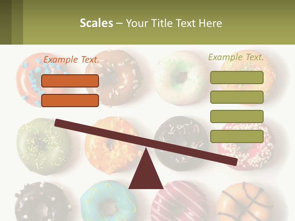 A Bunch Of Different Types Of Donuts On A White Surface PowerPoint Template