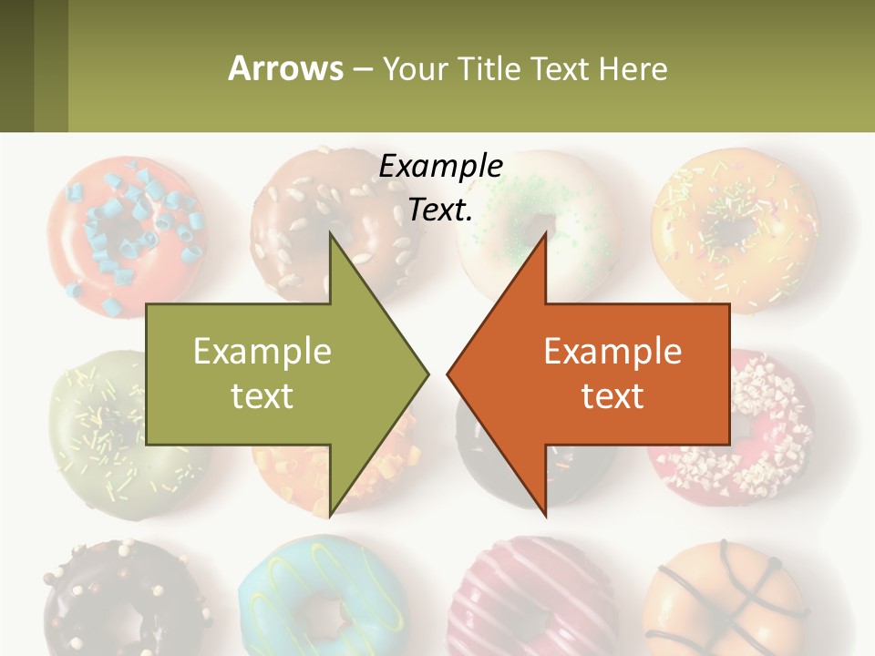 A Bunch Of Different Types Of Donuts On A White Surface PowerPoint Template