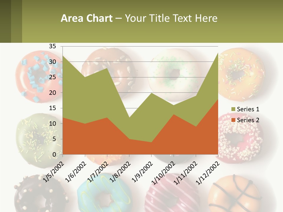 A Bunch Of Different Types Of Donuts On A White Surface PowerPoint Template