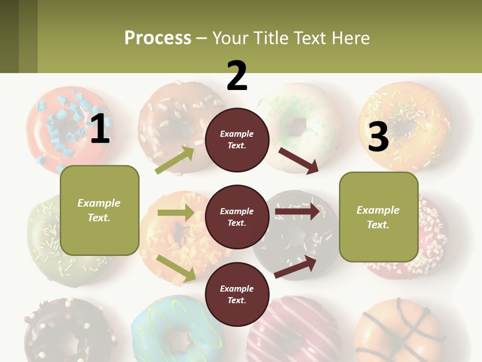 A Bunch Of Different Types Of Donuts On A White Surface PowerPoint Template