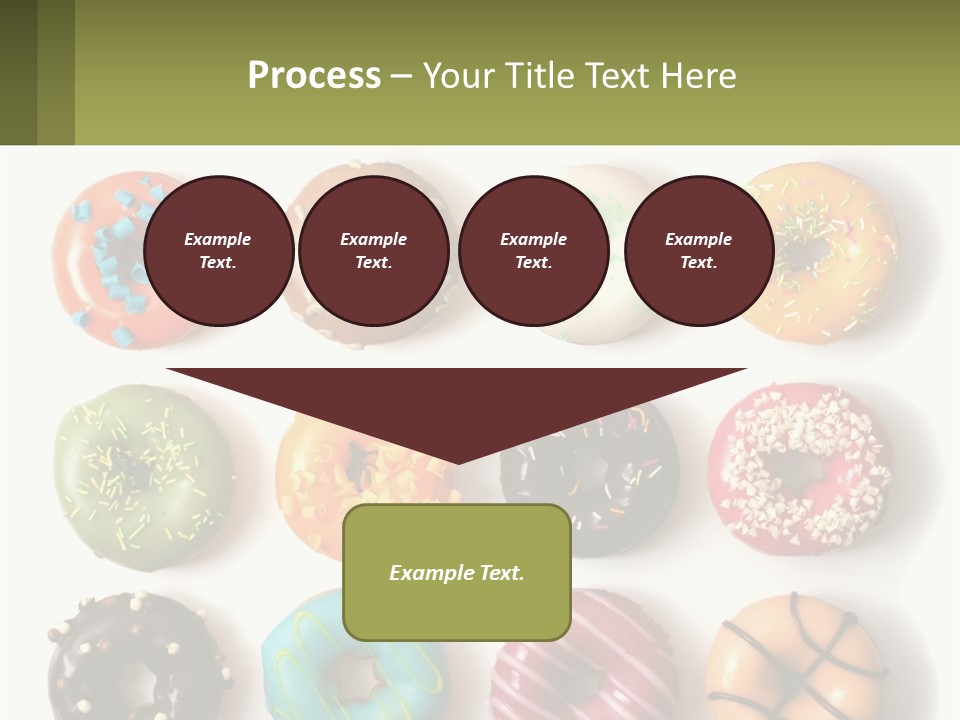 A Bunch Of Different Types Of Donuts On A White Surface PowerPoint Template