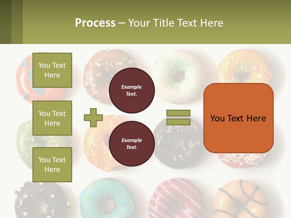 A Bunch Of Different Types Of Donuts On A White Surface PowerPoint Template