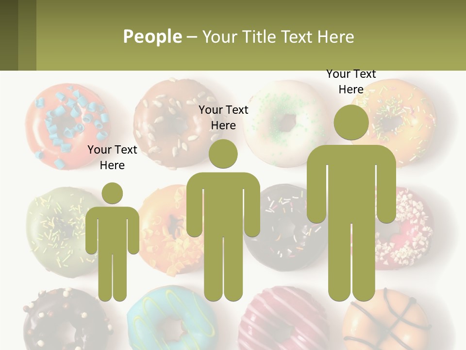 A Bunch Of Different Types Of Donuts On A White Surface PowerPoint Template