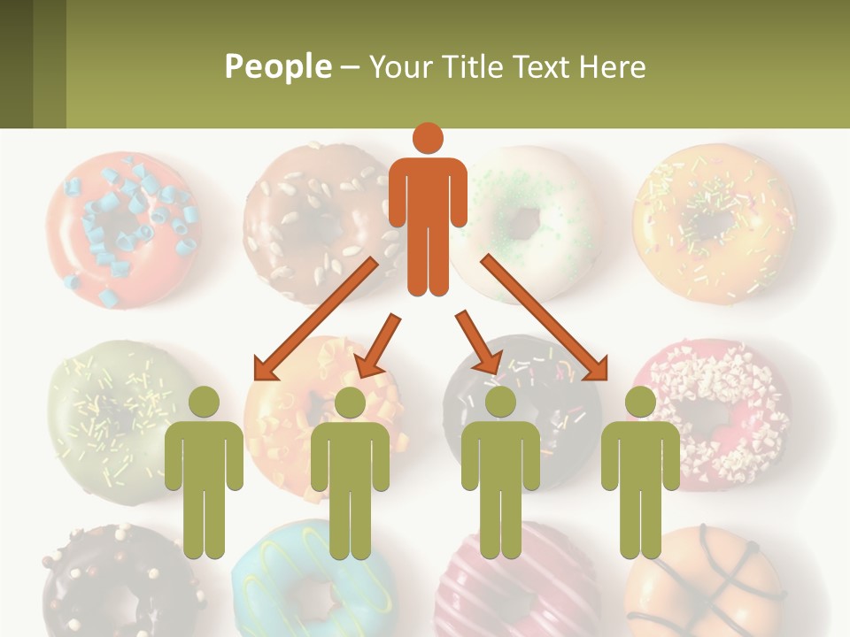 A Bunch Of Different Types Of Donuts On A White Surface PowerPoint Template