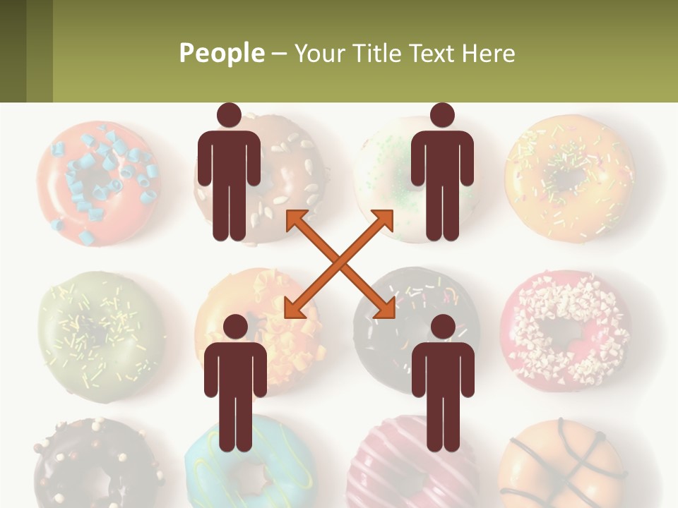 A Bunch Of Different Types Of Donuts On A White Surface PowerPoint Template