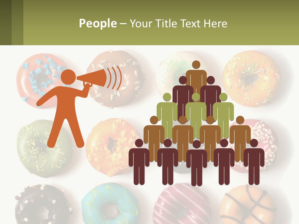 A Bunch Of Different Types Of Donuts On A White Surface PowerPoint Template