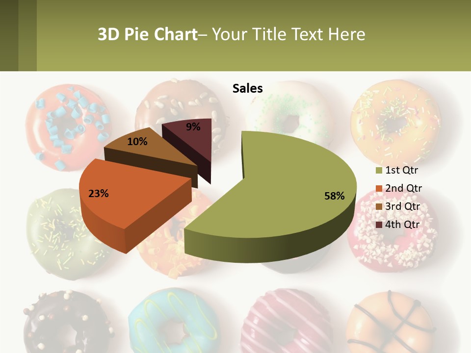 A Bunch Of Different Types Of Donuts On A White Surface PowerPoint Template
