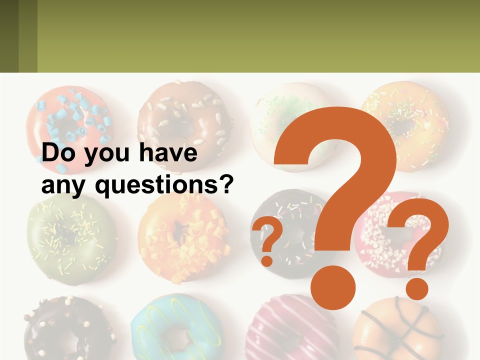A Bunch Of Different Types Of Donuts On A White Surface PowerPoint Template