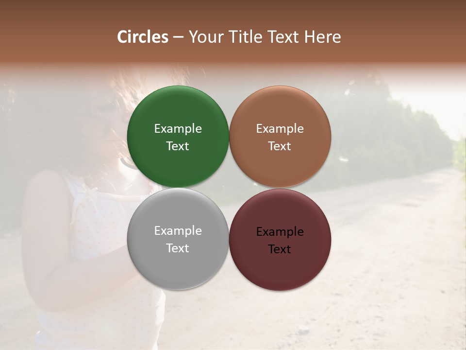 A Little Girl Blowing A Dandelion On A Dirt Road PowerPoint Template