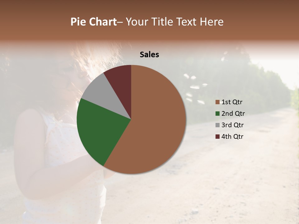 A Little Girl Blowing A Dandelion On A Dirt Road PowerPoint Template
