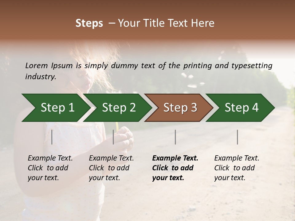A Little Girl Blowing A Dandelion On A Dirt Road PowerPoint Template