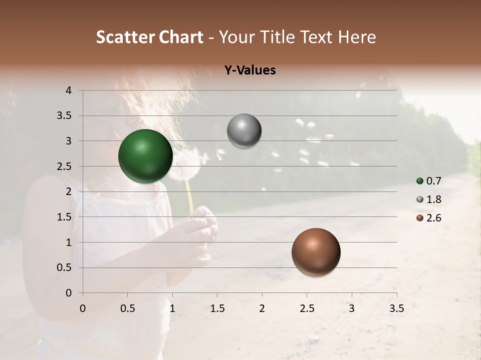 A Little Girl Blowing A Dandelion On A Dirt Road PowerPoint Template