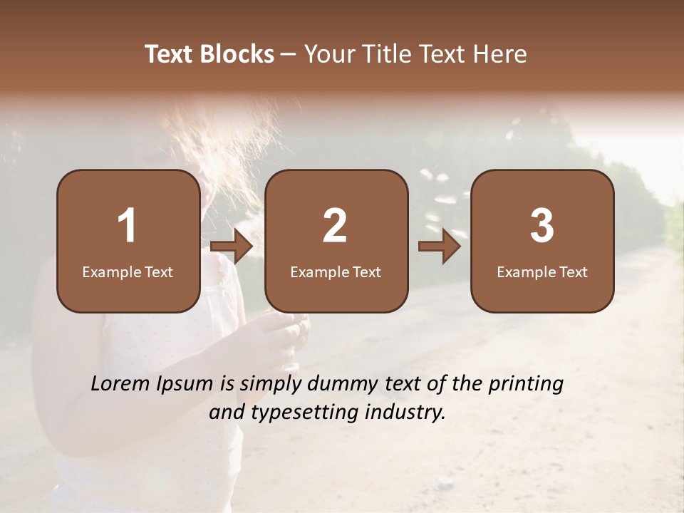 A Little Girl Blowing A Dandelion On A Dirt Road PowerPoint Template