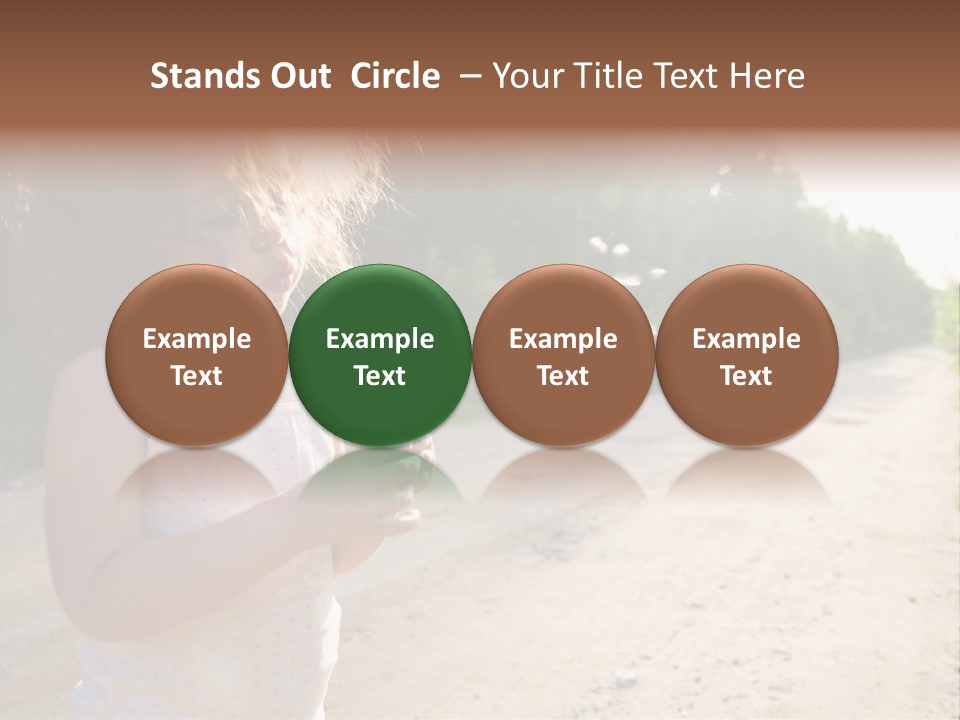 A Little Girl Blowing A Dandelion On A Dirt Road PowerPoint Template
