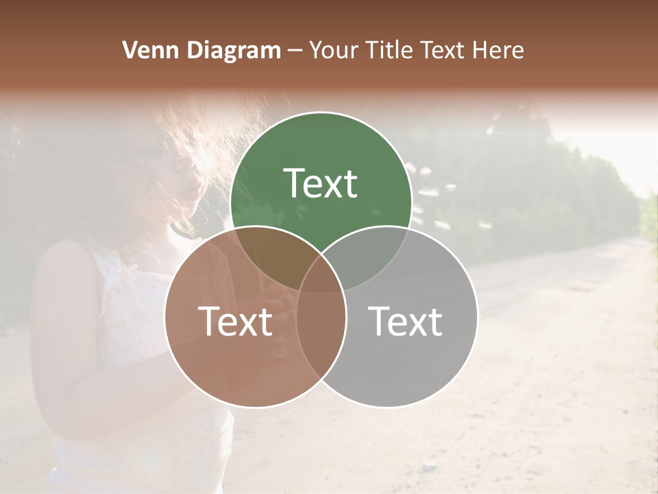 A Little Girl Blowing A Dandelion On A Dirt Road PowerPoint Template
