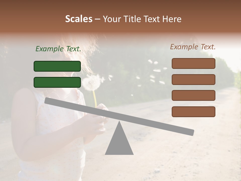 A Little Girl Blowing A Dandelion On A Dirt Road PowerPoint Template