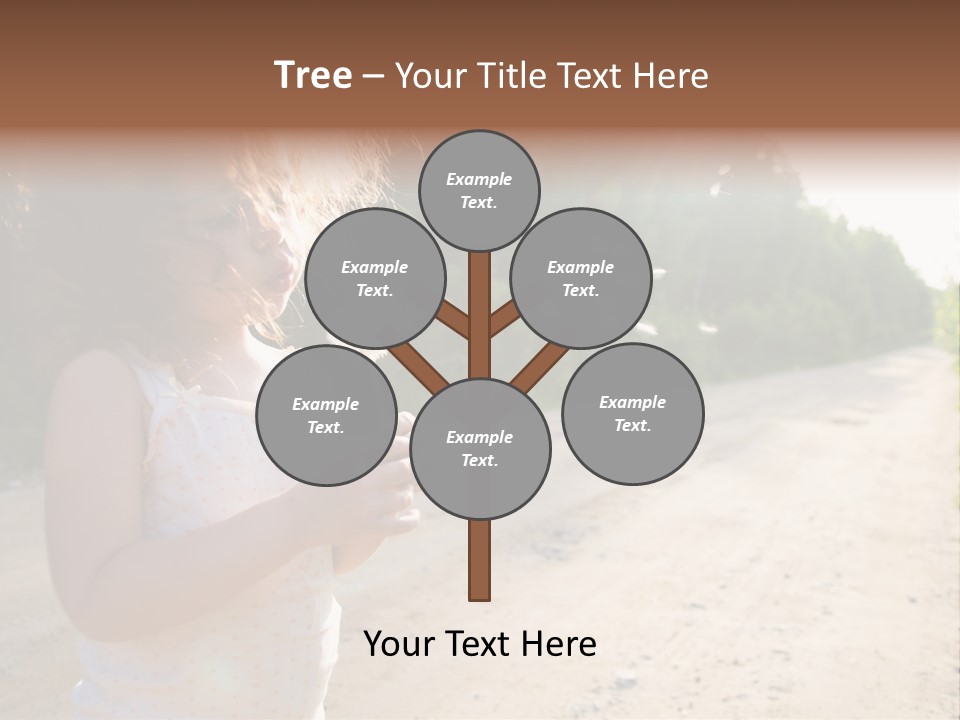 A Little Girl Blowing A Dandelion On A Dirt Road PowerPoint Template