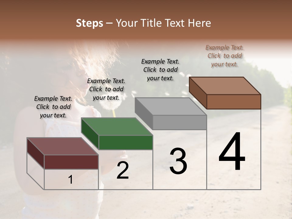 A Little Girl Blowing A Dandelion On A Dirt Road PowerPoint Template