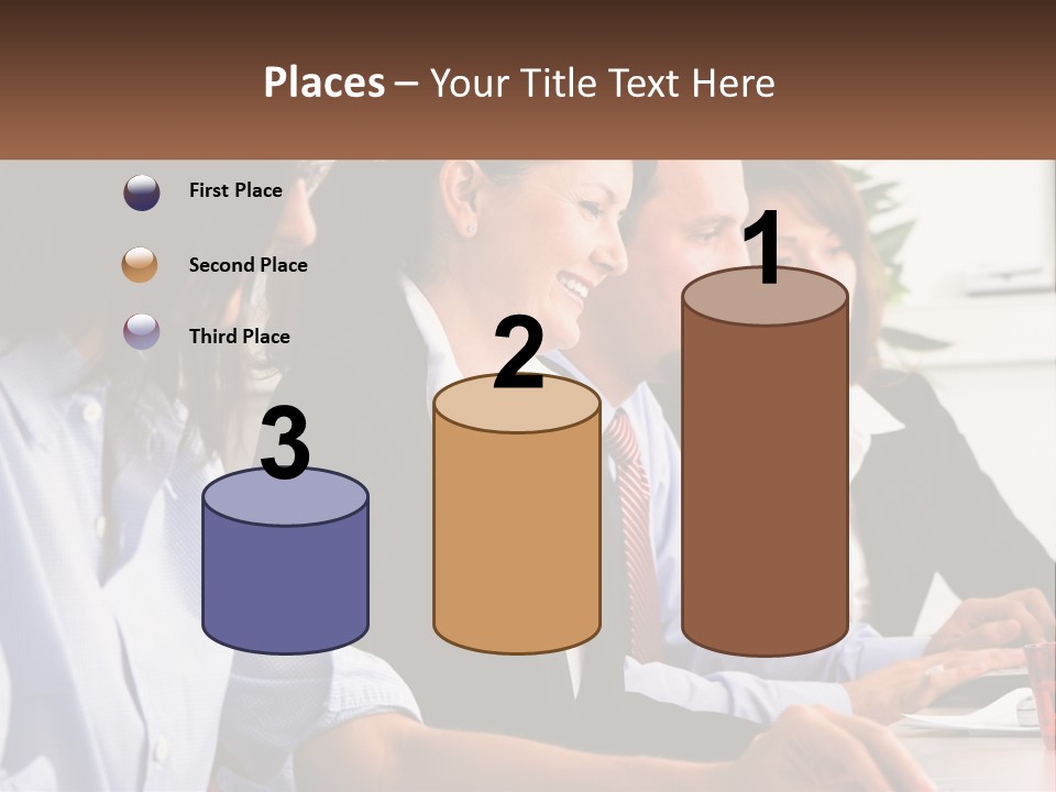 A Group Of People Sitting At A Table Working On A Computer PowerPoint Template