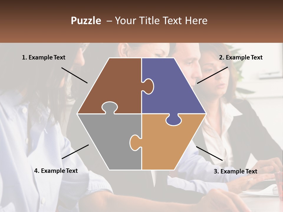 A Group Of People Sitting At A Table Working On A Computer PowerPoint Template