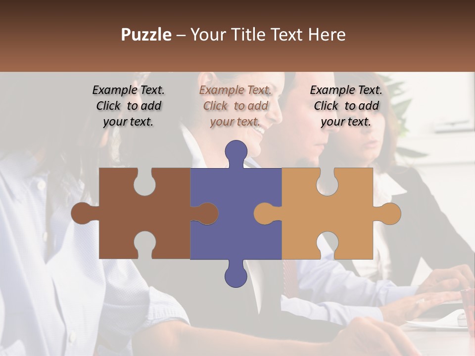 A Group Of People Sitting At A Table Working On A Computer PowerPoint Template