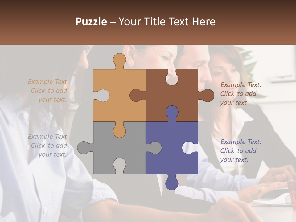 A Group Of People Sitting At A Table Working On A Computer PowerPoint Template