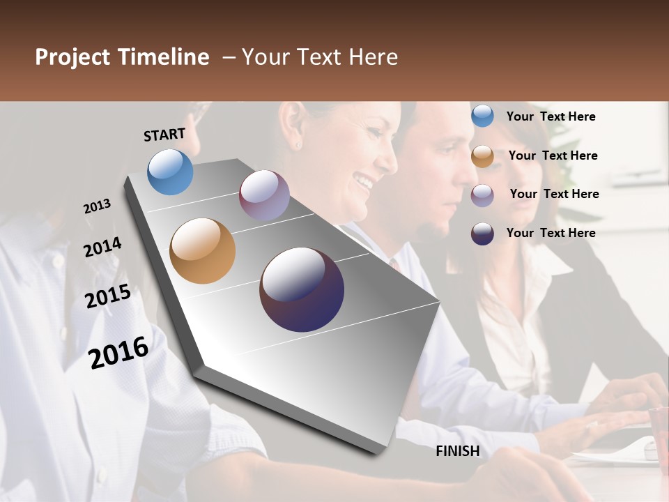 A Group Of People Sitting At A Table Working On A Computer PowerPoint Template