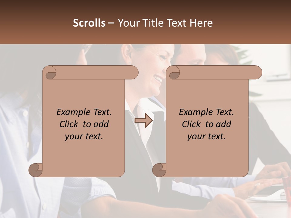 A Group Of People Sitting At A Table Working On A Computer PowerPoint Template