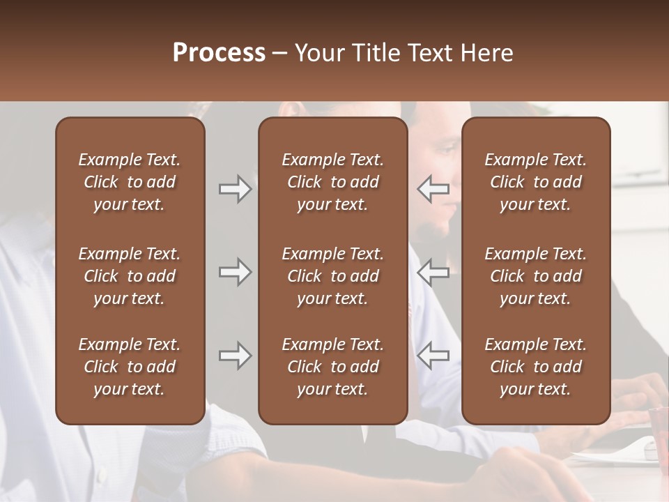 A Group Of People Sitting At A Table Working On A Computer PowerPoint Template