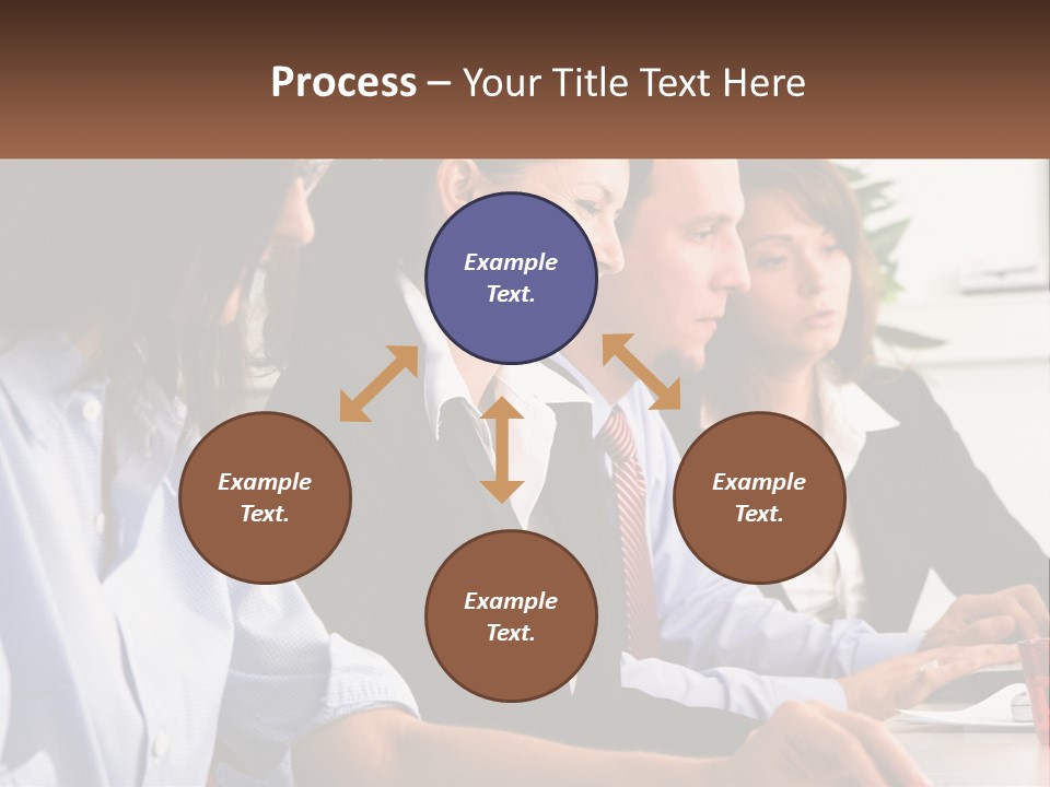A Group Of People Sitting At A Table Working On A Computer PowerPoint Template