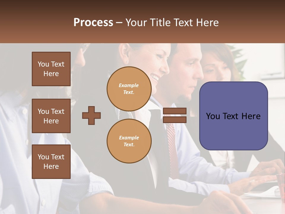 A Group Of People Sitting At A Table Working On A Computer PowerPoint Template