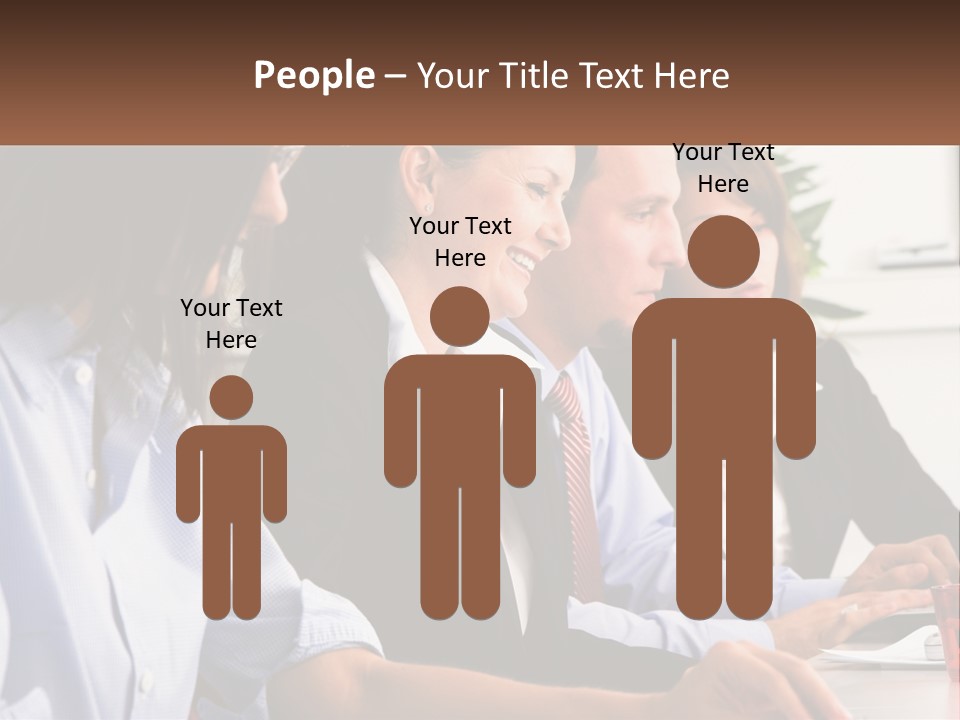 A Group Of People Sitting At A Table Working On A Computer PowerPoint Template