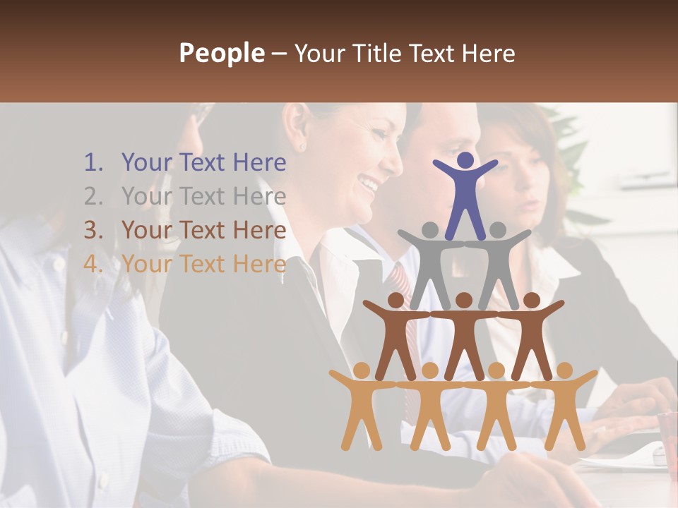 A Group Of People Sitting At A Table Working On A Computer PowerPoint Template